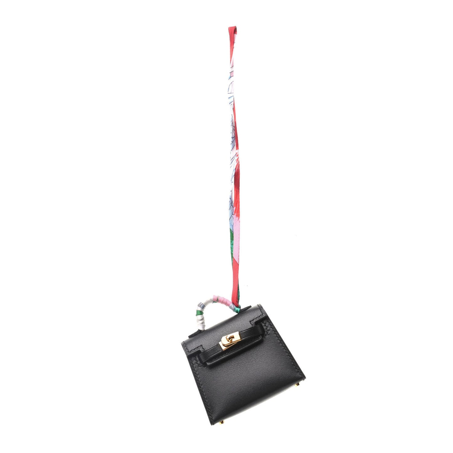 Tadelakt Mini Kelly Twilly Bag Charm Black