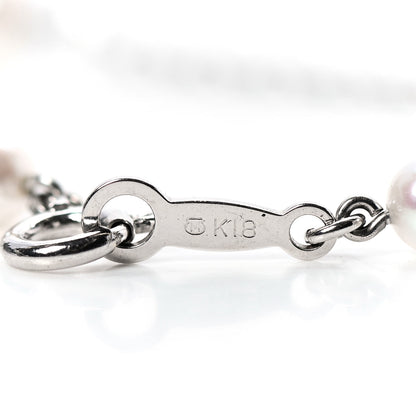 Mikimoto 18K White Gold Akoya Pearl 3.5-4mm Station Bracelet 4 of 5