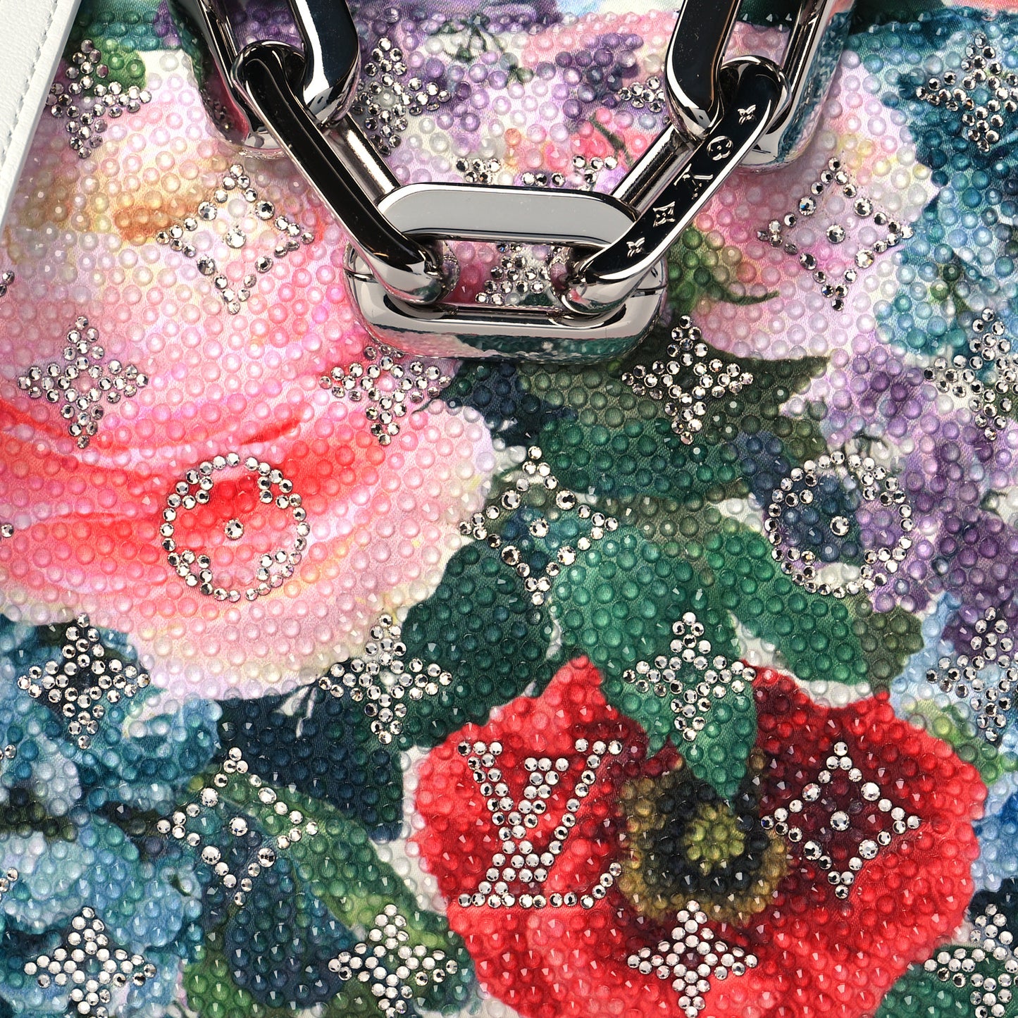 Satin Crystal Embellished Monogram Coussin BB Multicolor