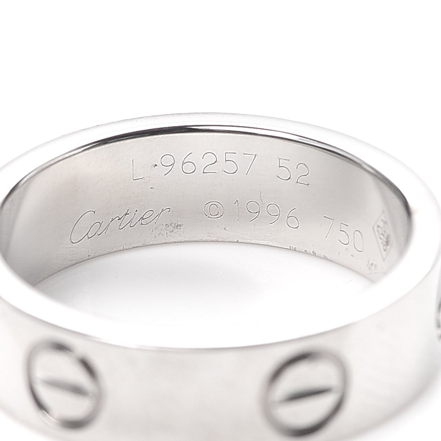 18K White Gold 5.5mm LOVE Ring 52 6