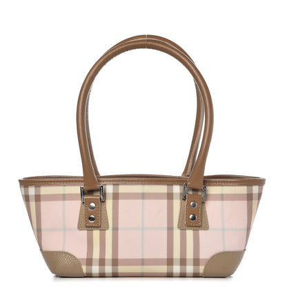 Burberry Candy Check Small Tote Pink Beige 1 of 10