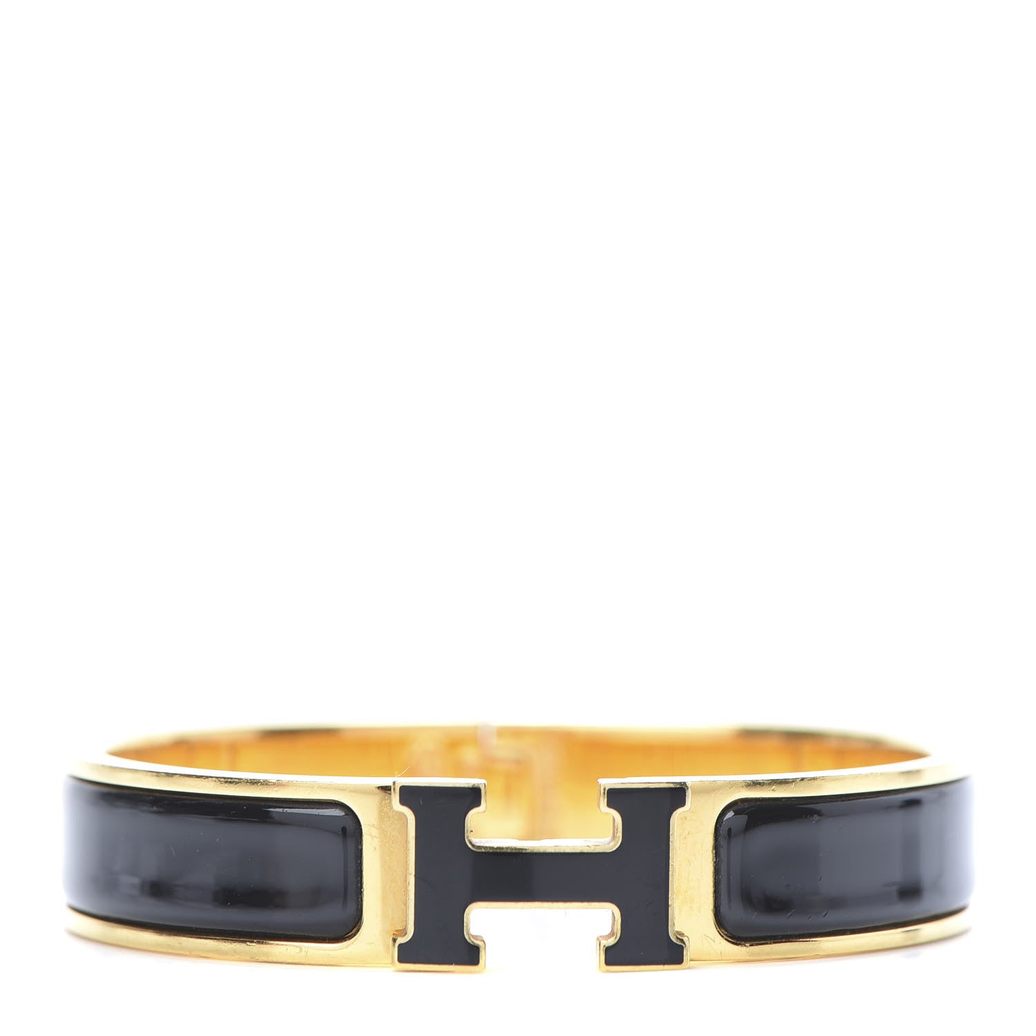 Hermes Enamel Narrow Clic Clac H Bracelet PM Black 1 of 5