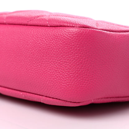 Chanel Shiny Caviar Quilted Chain Melody Camera Bag Fuchsia 9 of 10