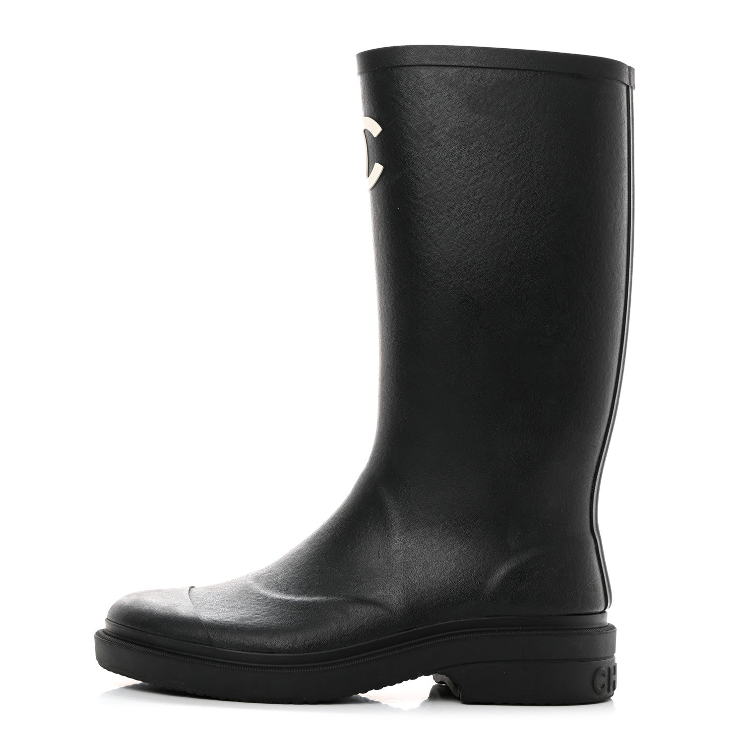 Chanel Caoutchouk CC High Boots 37 Black 1 of 9