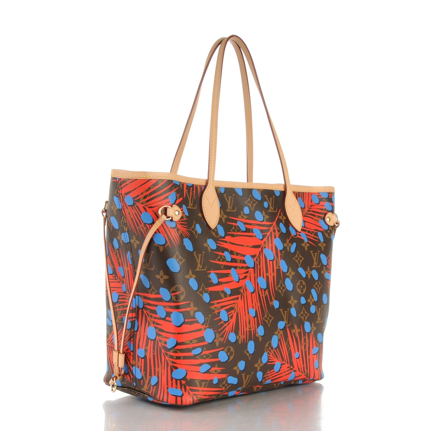 Louis Vuitton Monogram Jungle Dots Neo Neverfull MM Coquelicot Denim 3 of 7