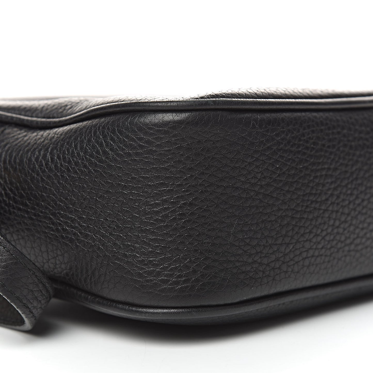 Pebbled Calfskin Small Soho Disco Bag Black