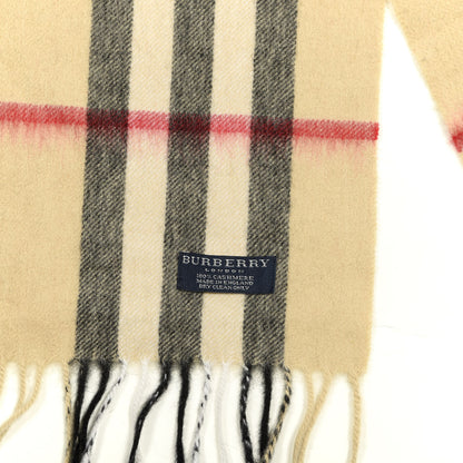 Burberry Cashmere Giant Check Fringe Scarf Camel 3 of 3