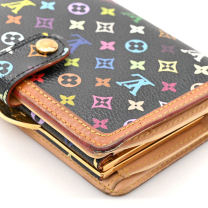 Louis Vuitton Monogram Multicolor French Purse Wallet Black 12 of 14