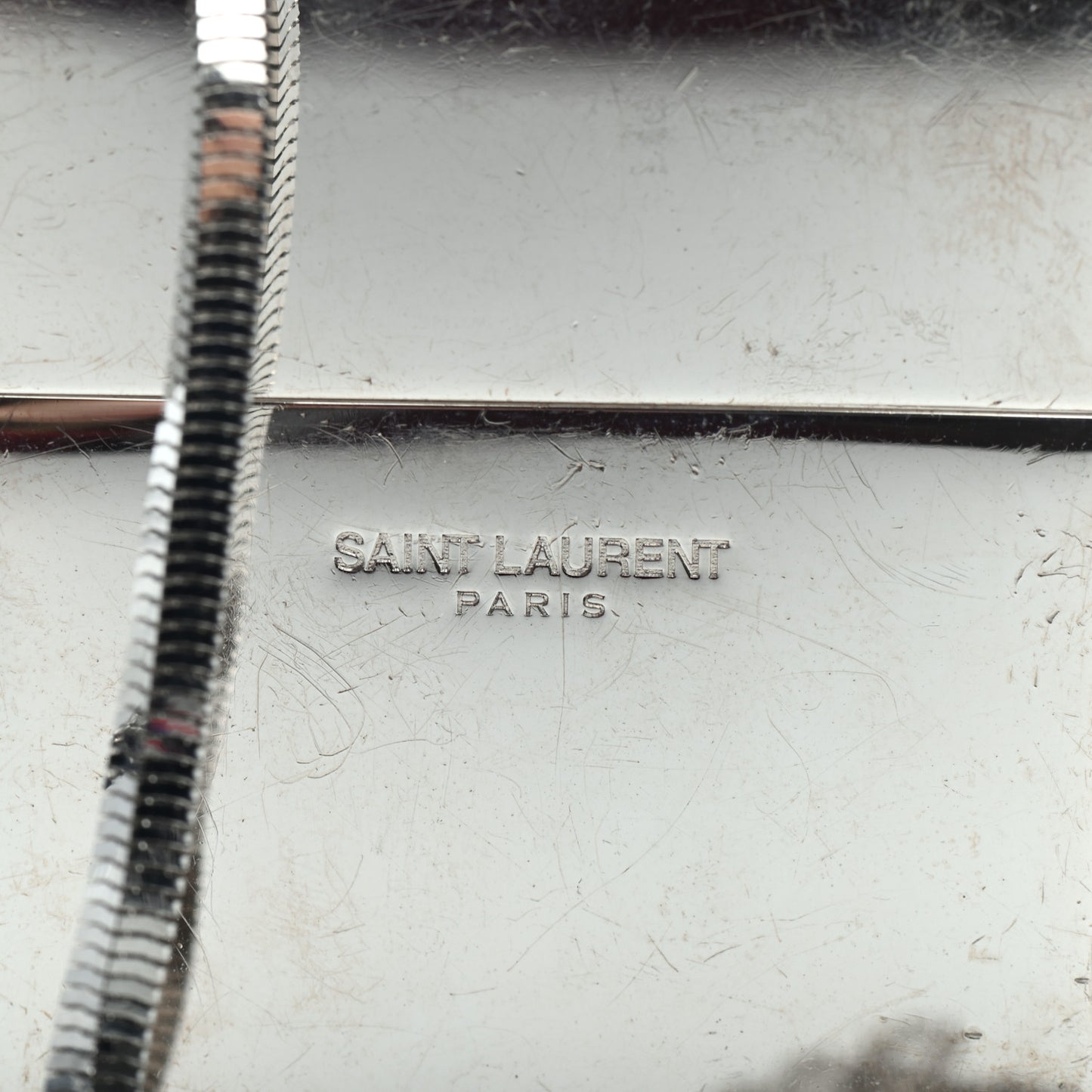 Metal Mirrored Mini Smoking Box Crossbody Bag Silver