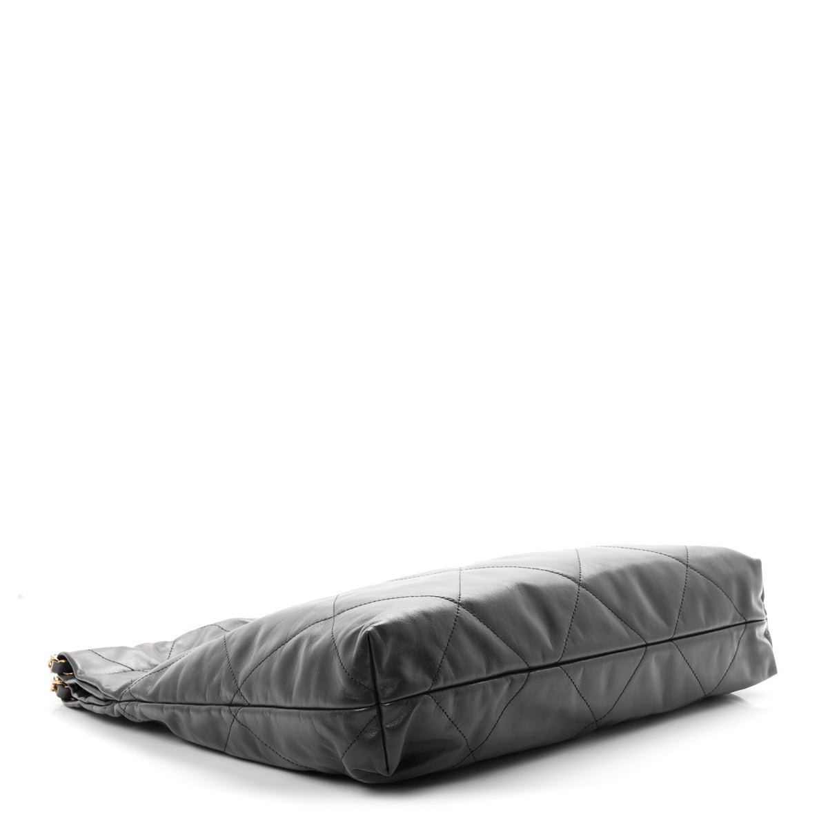 Shiny Calfskin Quilted Chanel 22 Dark Grey