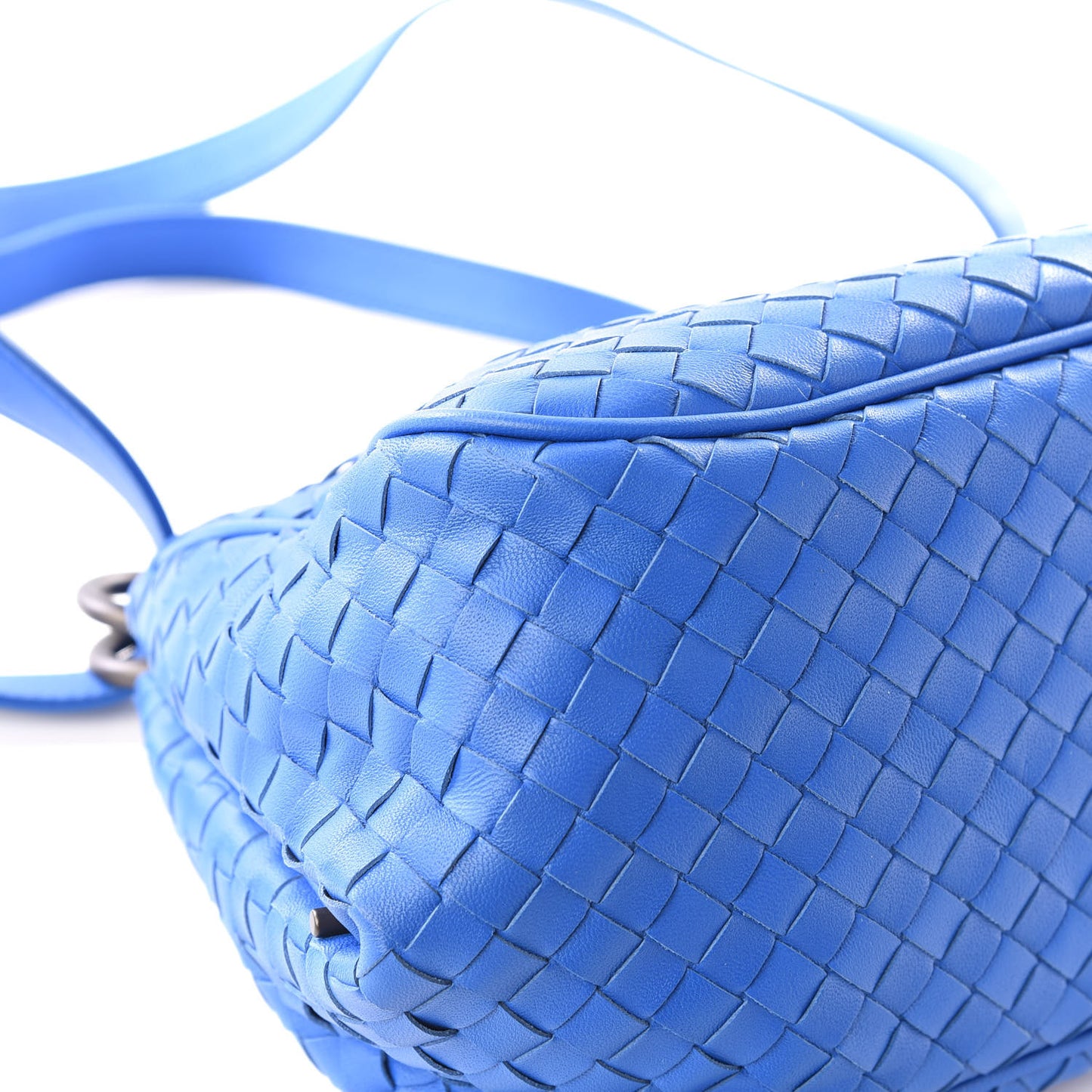 Nappa Intrecciato Shoulder Bag Signal Blue
