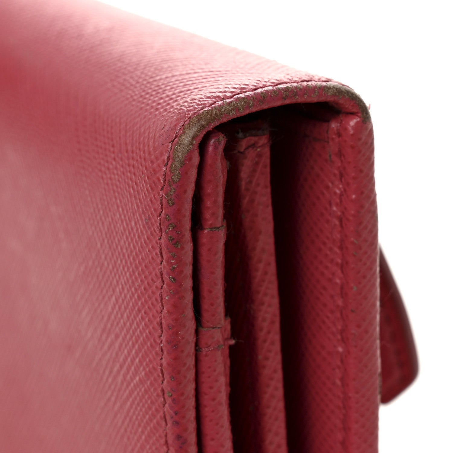 Prada Saffiano Metal Continental Flap Wallet Peonia 9 of 10