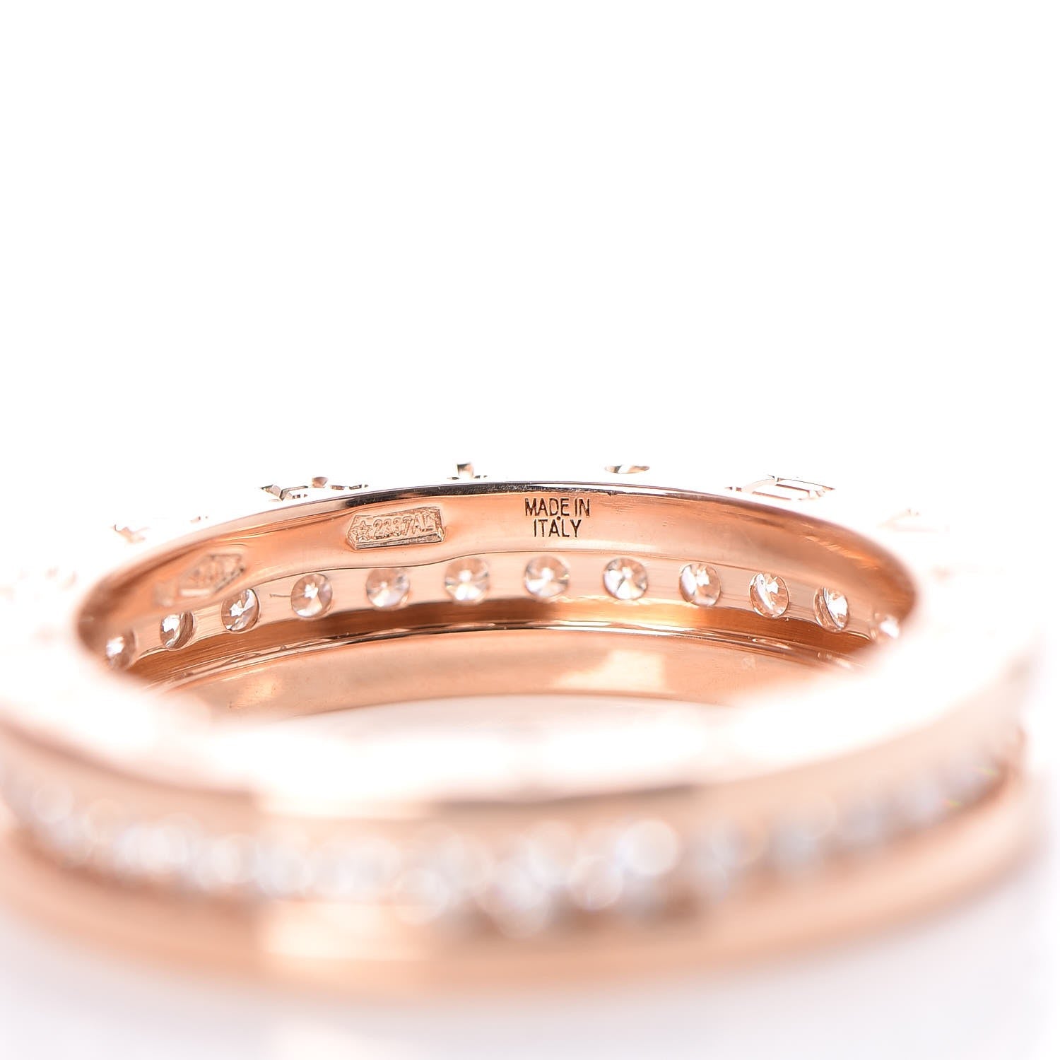 Bulgari 18K Rose Gold Diamond B.Zero1 One-Band Pave Ring 52 6 6 of 6