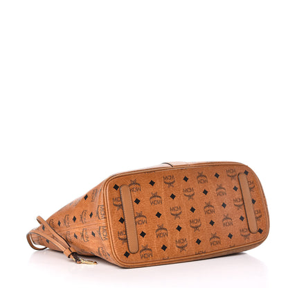 MCM Visetos Medium Liz Reversible Shopper Tote Cognac 4 of 23
