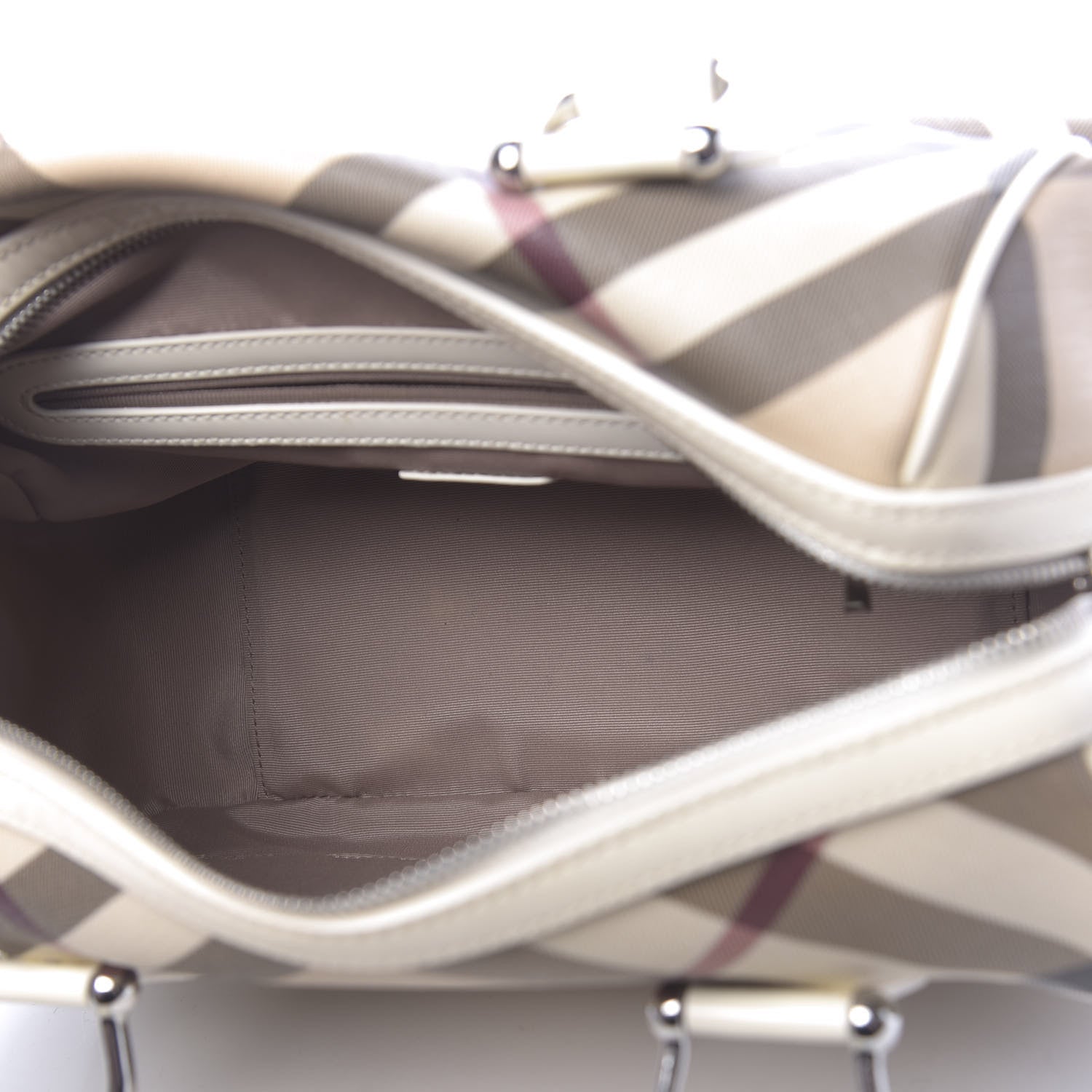 Burberry Nova Check Bowling Bag White 5 of 15