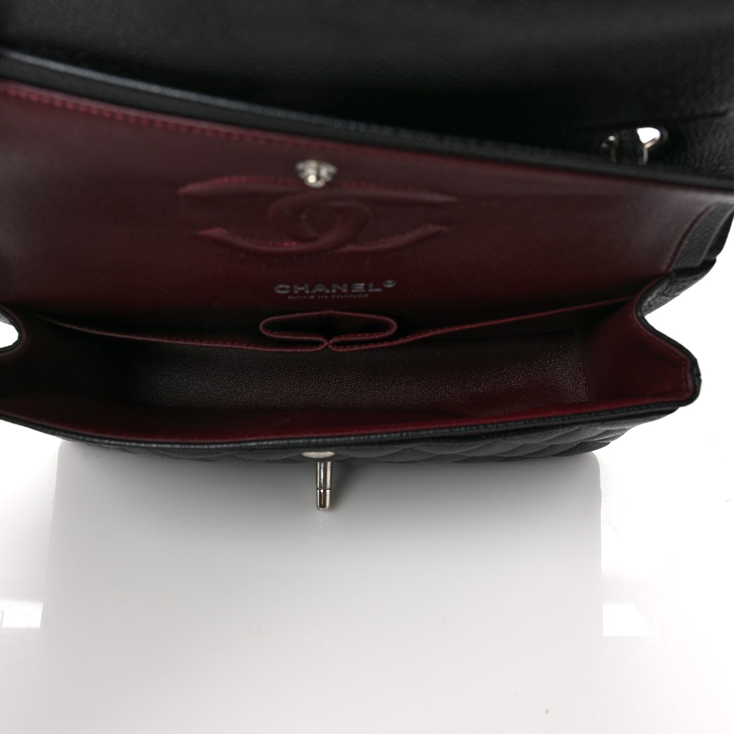Caviar Quilted Medium Double Flap Black