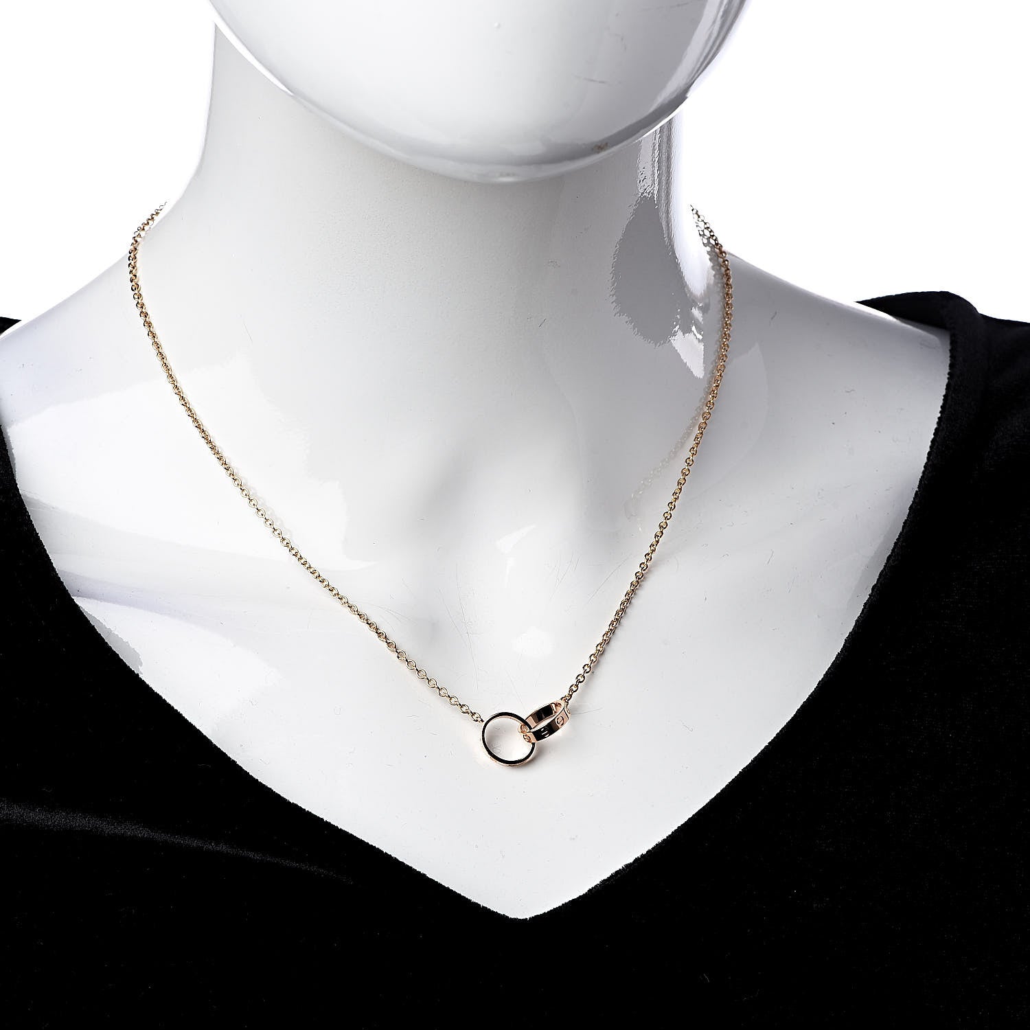 Cartier 18K Pink Gold Interlocking LOVE Necklace 2 of 6