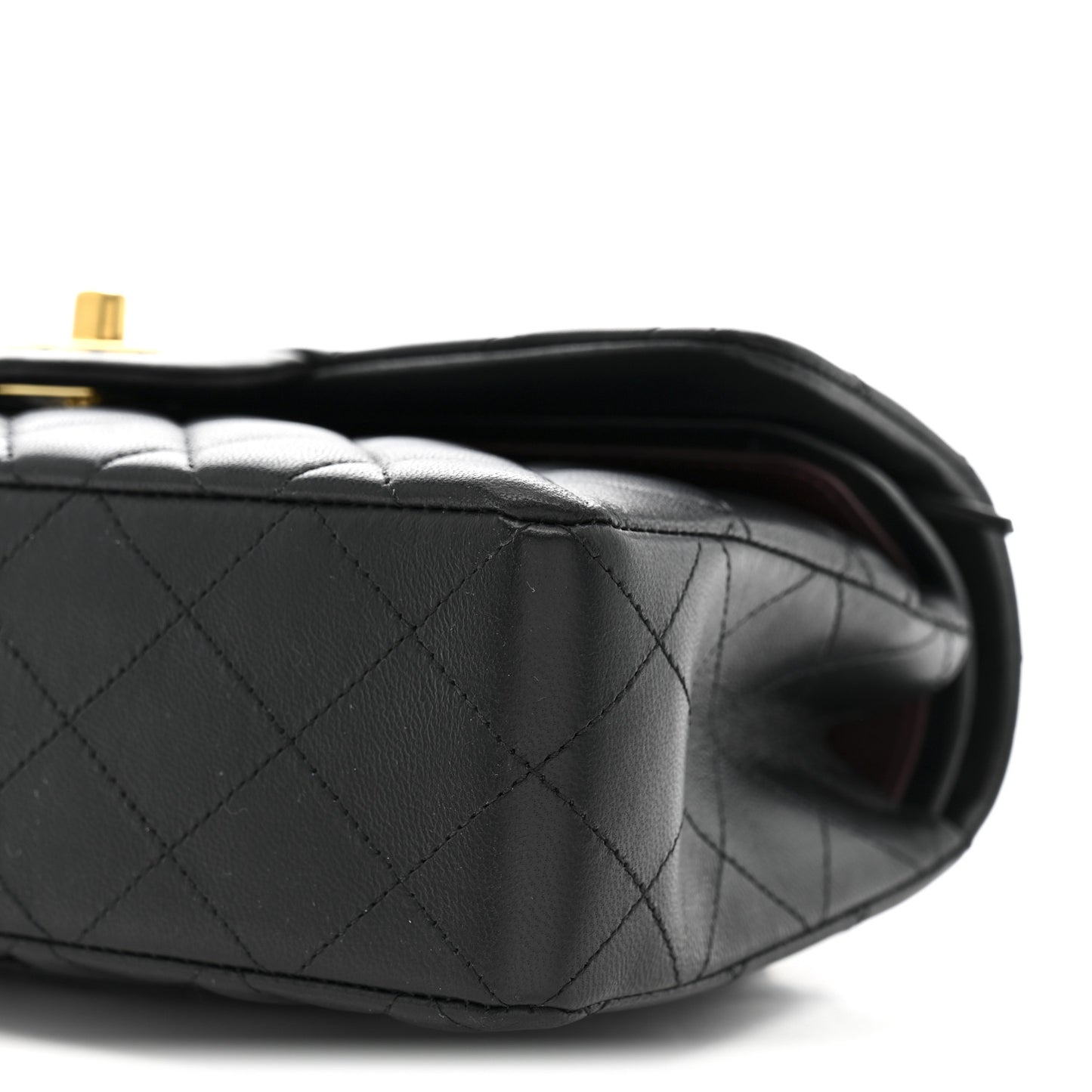 Lambskin Quilted Small Double Flap Black
