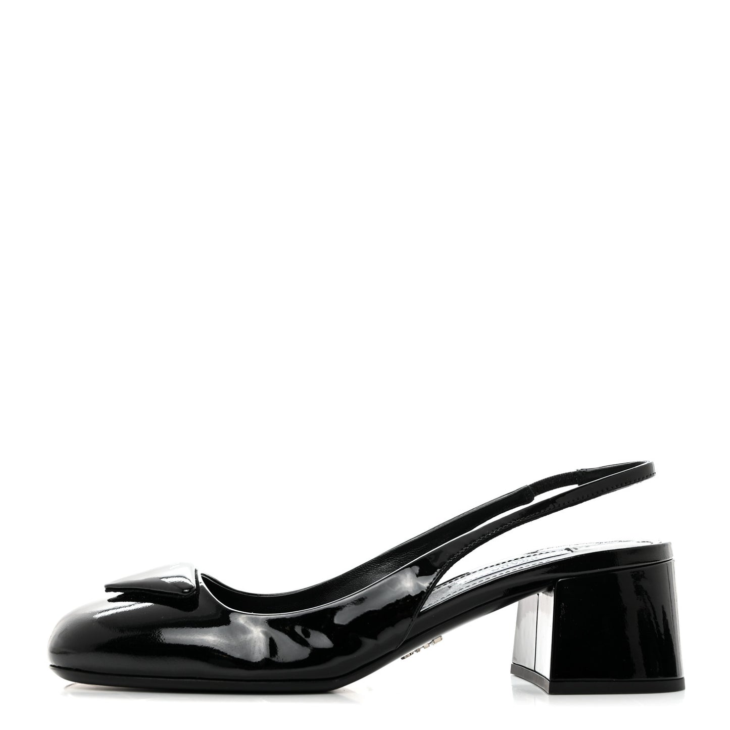 Patent Triangle Logo Slingback Pumps 37 Cipria
