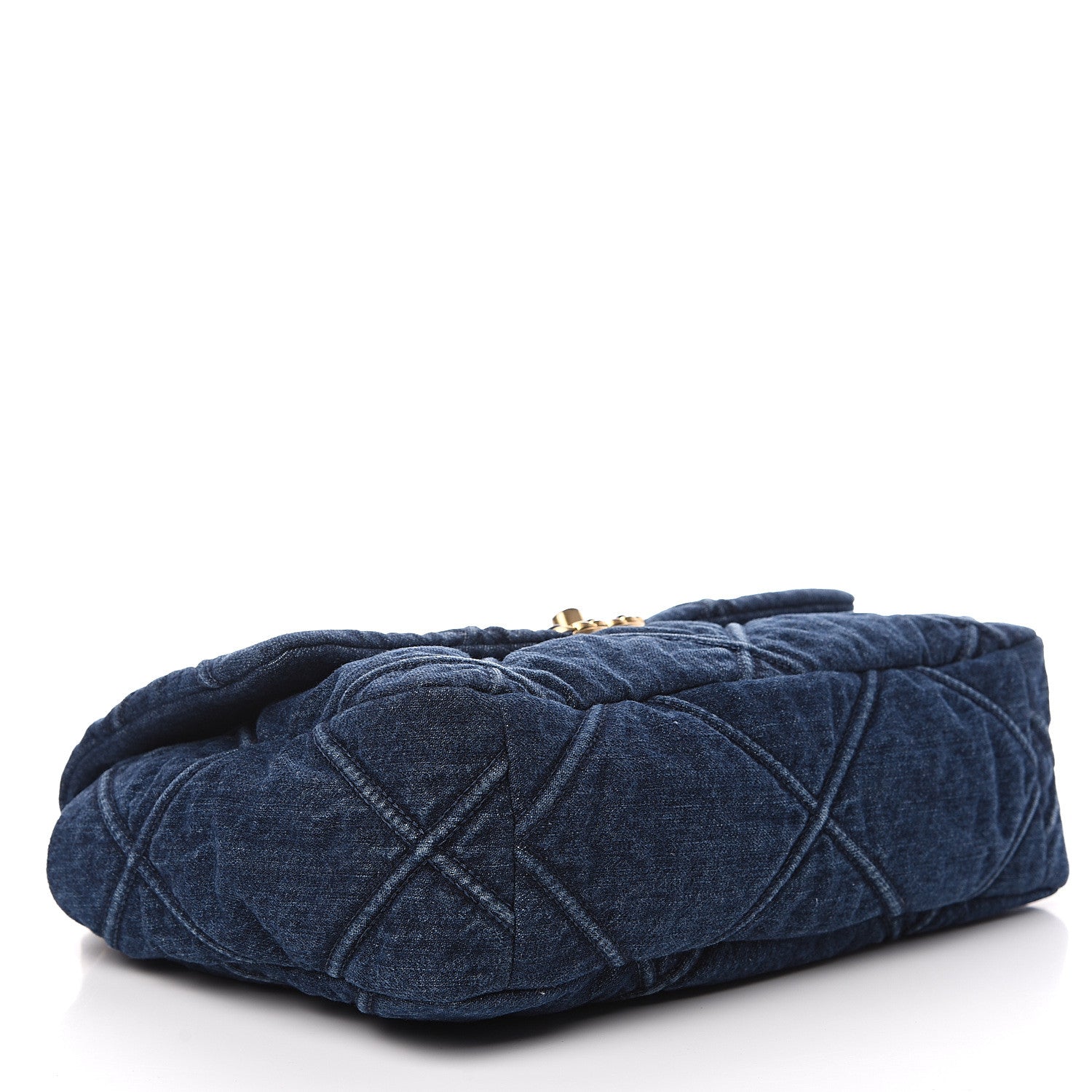 Chanel Denim Quilted Large 19 Flap Blue 3 of 10