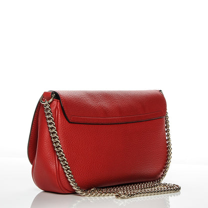 Gucci Pebbled Calfskin Medium Soho Flap Crossbody Red 3 of 6