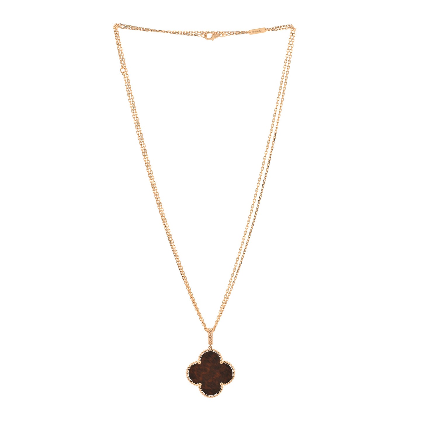 18K Rose Gold Letterwood Magic Alhambra Long Necklace