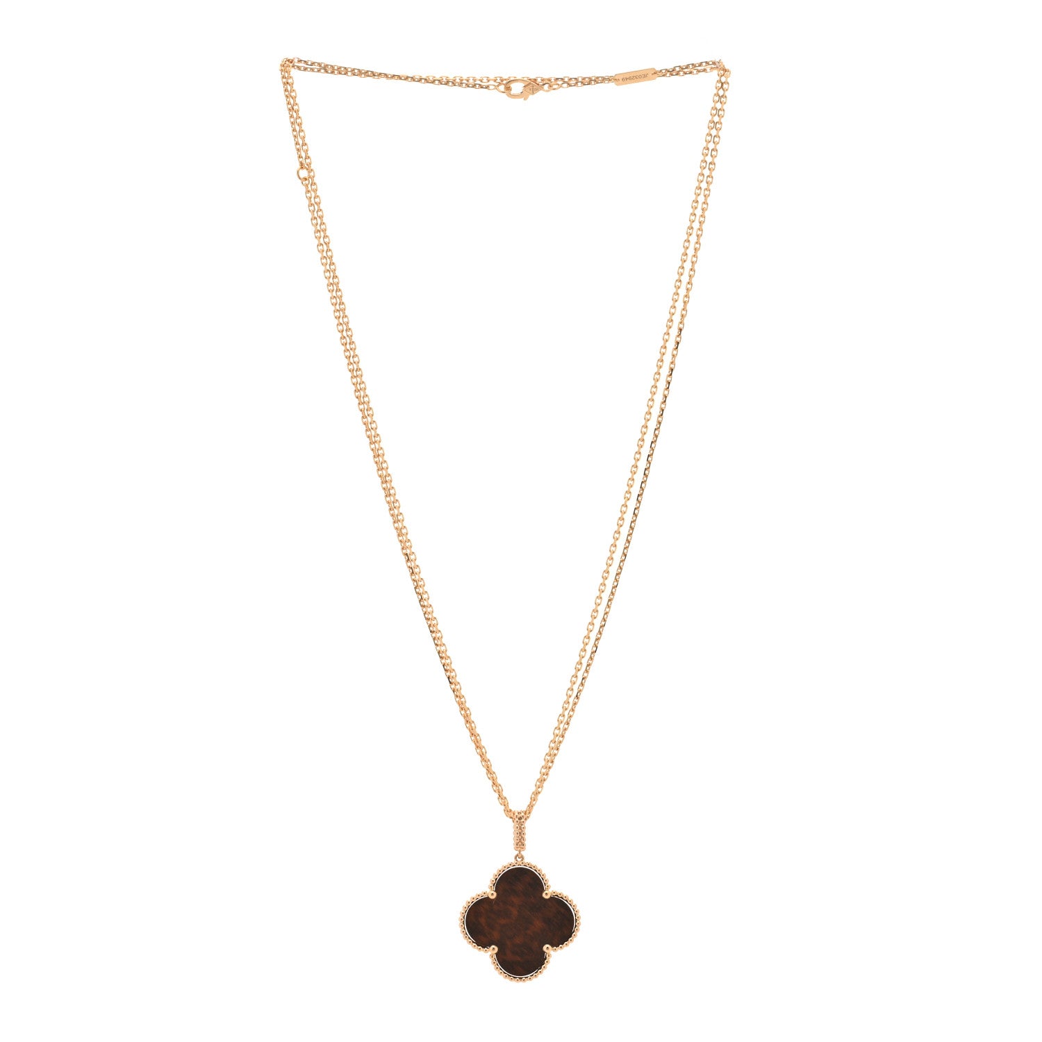 Van Cleef & Arpels 18K Rose Gold Letterwood Magic Alhambra Long Necklace 3 of 5