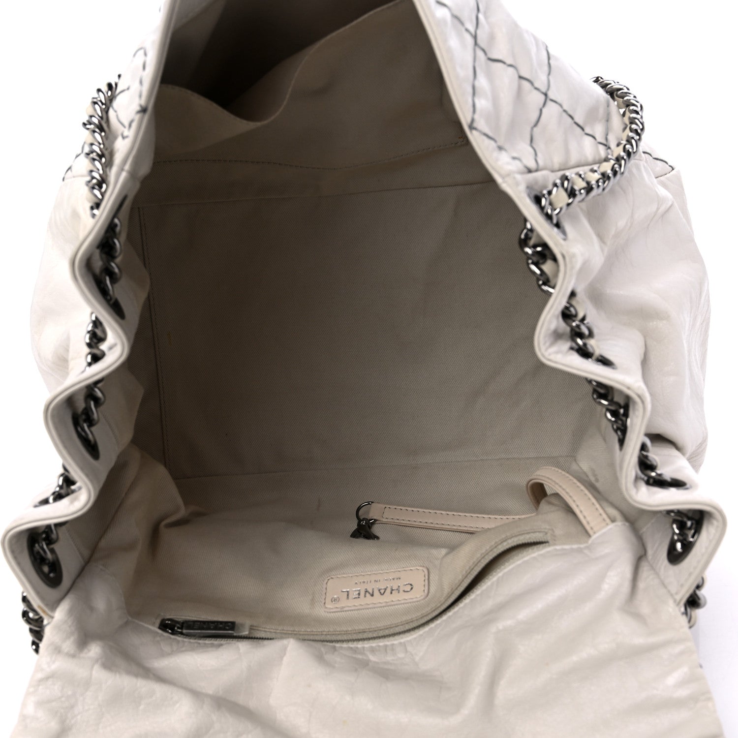 Chanel Calfskin Stitch It Accordion Flap White 5 of 18