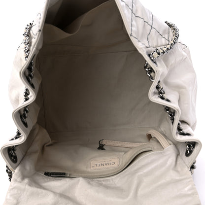 Chanel Calfskin Stitch It Accordion Flap White 5 of 18