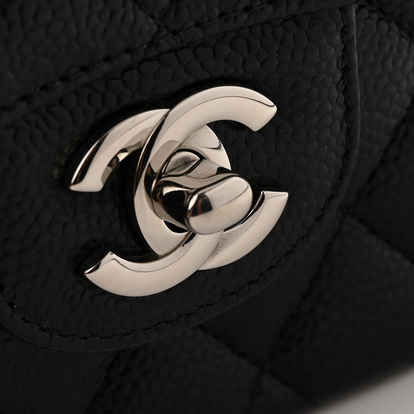 Caviar Quilted Small Double Flap Black