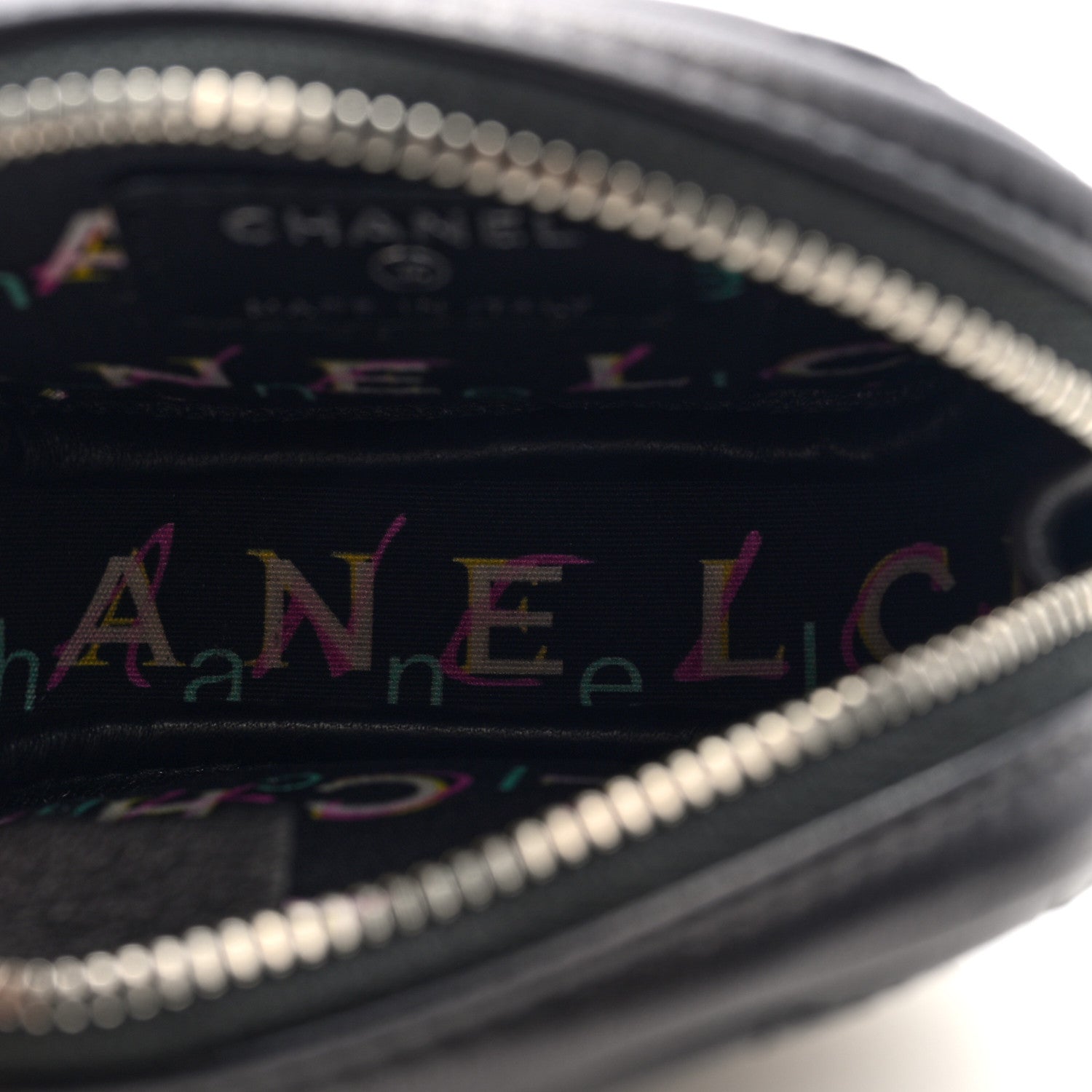 Chanel Lambskin Quilted Zip Around Classic Coin Purse Black 5 of 8