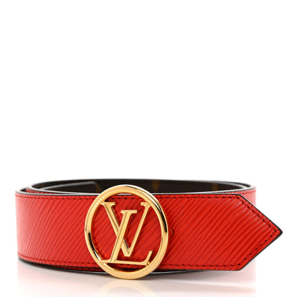Louis Vuitton Monogram Epi 35mm LV Circle Reversible Belt 80 32 Coquelicot 2 of 8