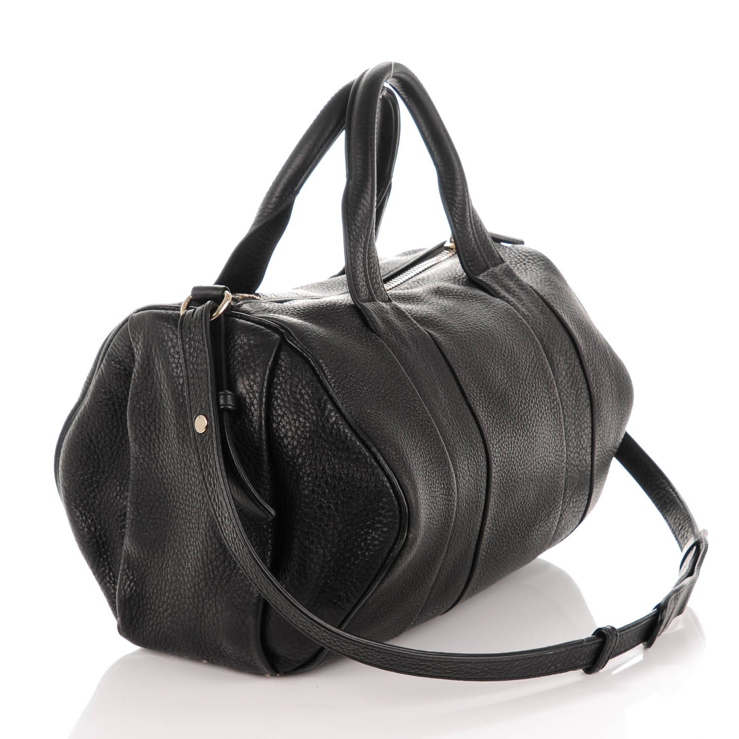 Alexander Wang Pebbled Lambskin Rocco Black Pale Gold Hardware 3 of 7