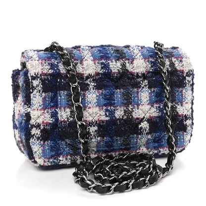 Chanel Tweed Quilted Mini Rectangular Flap Blue Multicolor 2 of 4