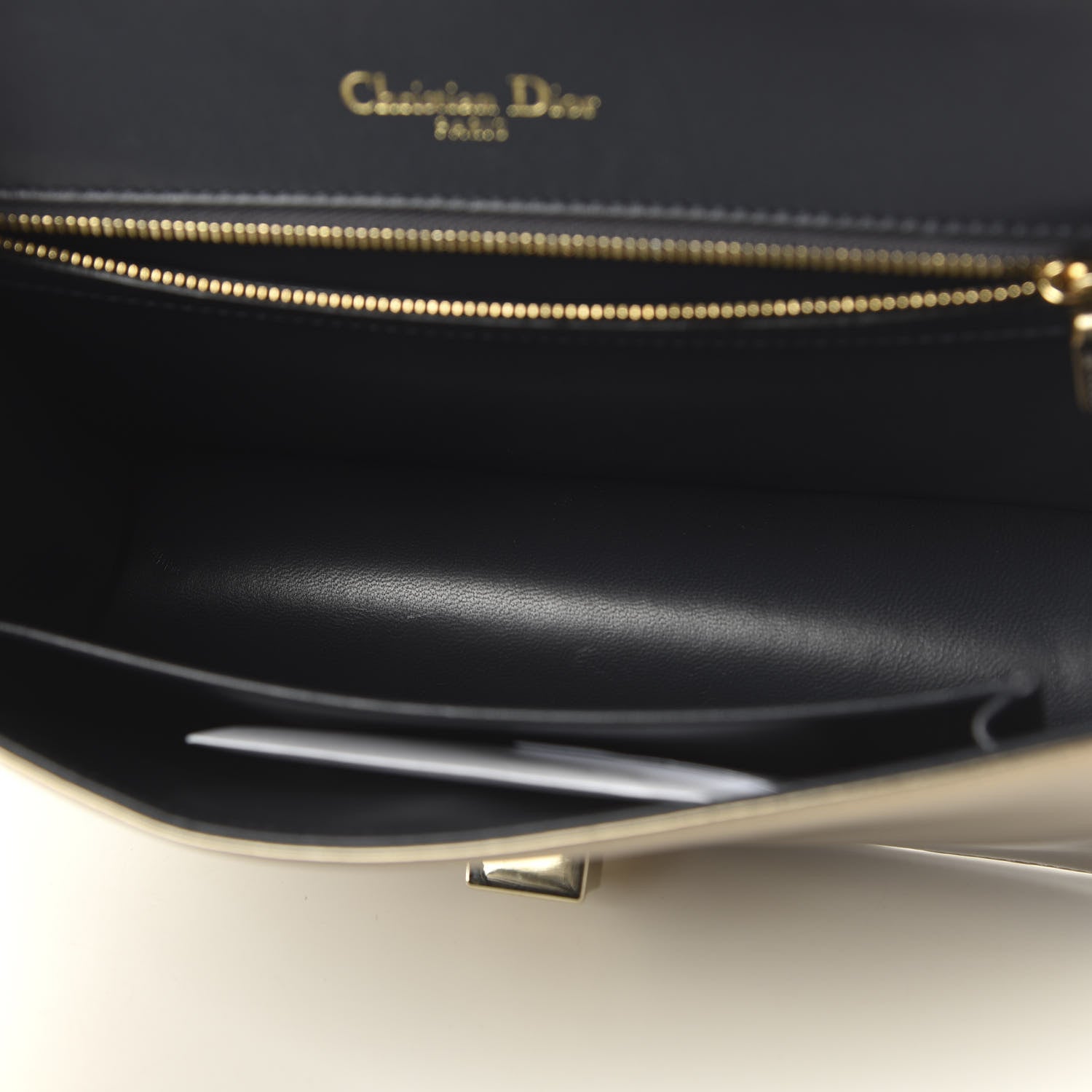 Christian Dior Metallic Patent Micro-Cannage Medium Diorama Flap Bag Gold 5 of 9