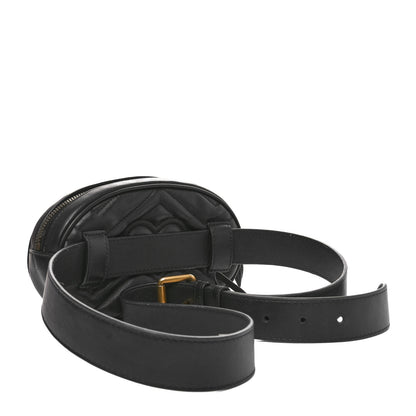 Gucci Calfskin Matelasse GG Marmont Belt Bag 95 38 Black 3 of 11