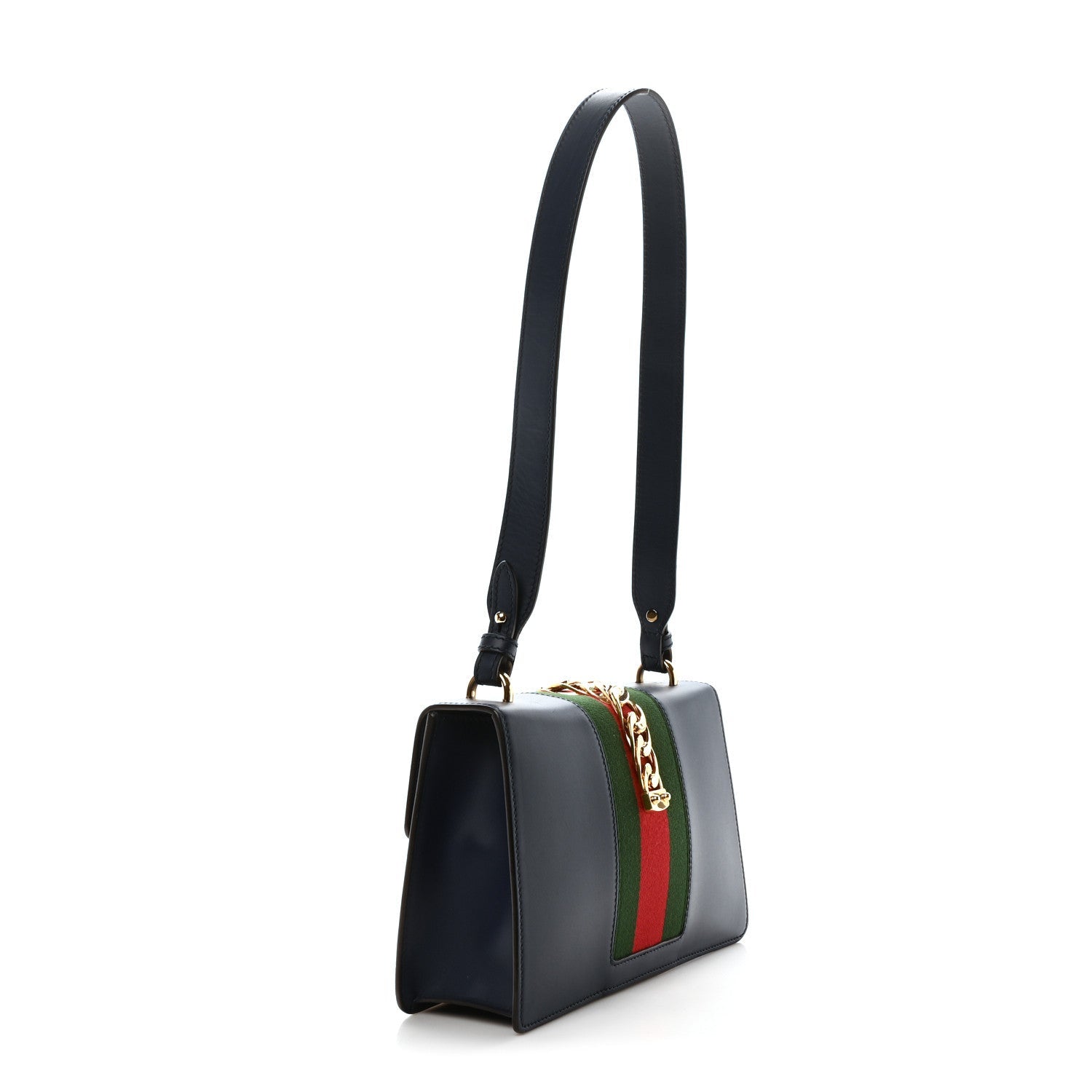 Gucci Calfskin Small Sylvie Shoulder Bag Blue Agata 3 of 10