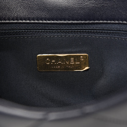 Chanel Goatskin Quilted Medium 19 Flap Navy Blue 5 of 12