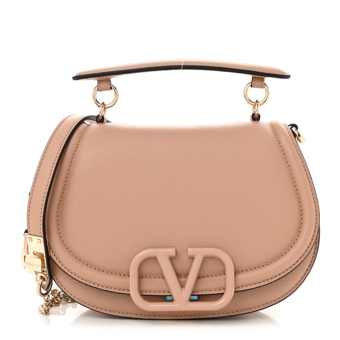 Grainy Calfskin VSling Saddle Bag Rose Cannelle