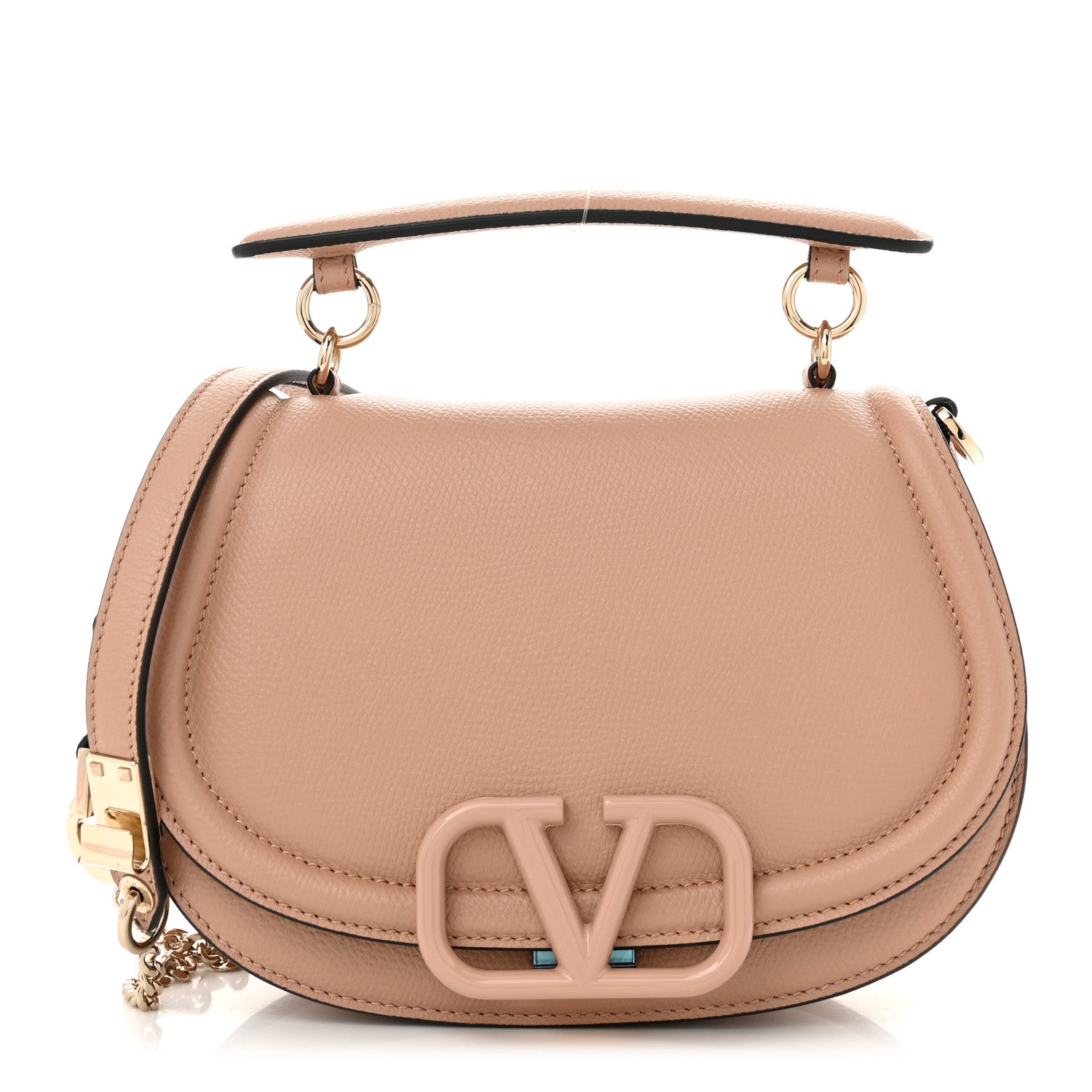 Valentino Garavani Grainy Calfskin VSling Saddle Bag Rose Cannelle 1 of 10