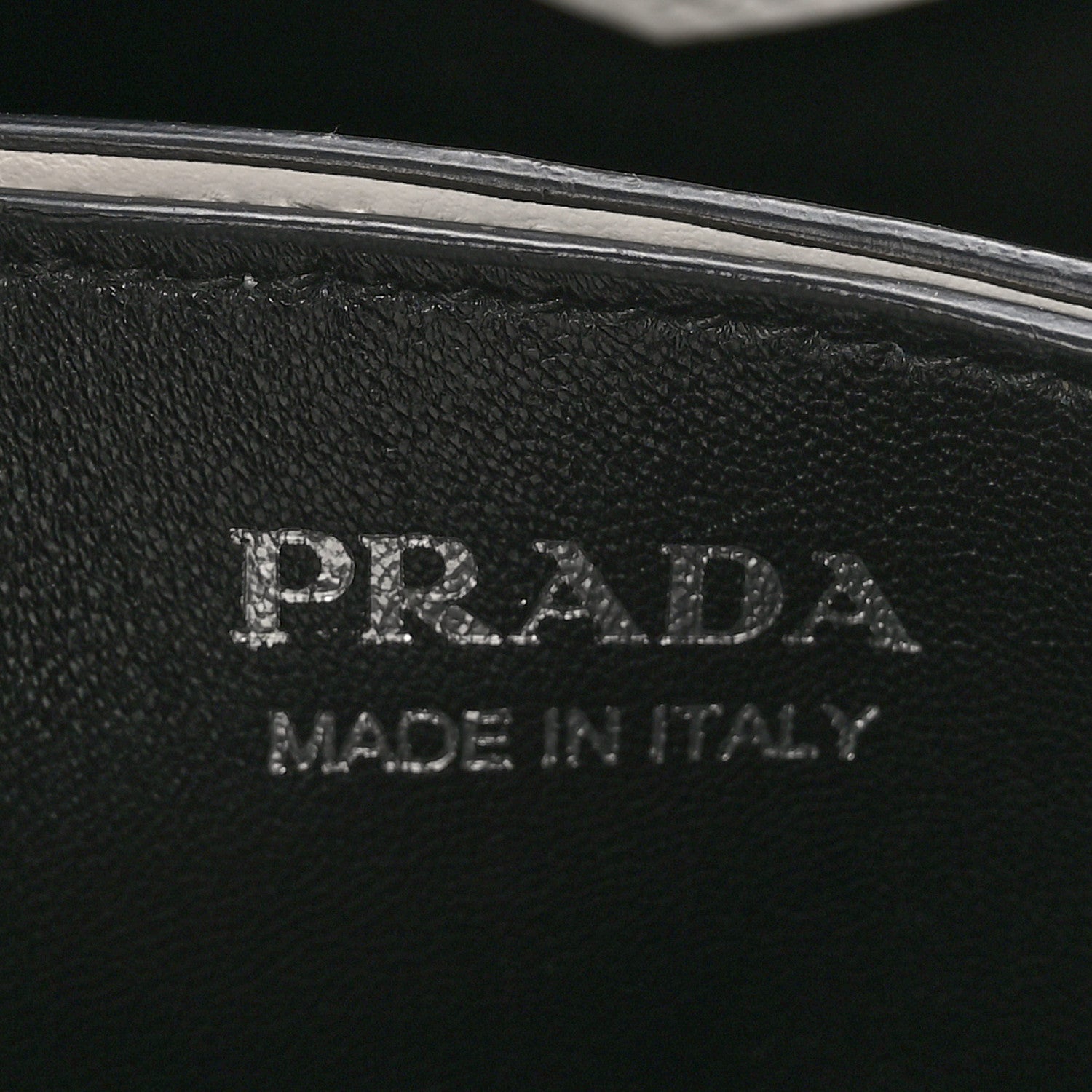 Prada Saffiano Cuir Crystal Small Panier Bucket Bag White Black 6 of 9