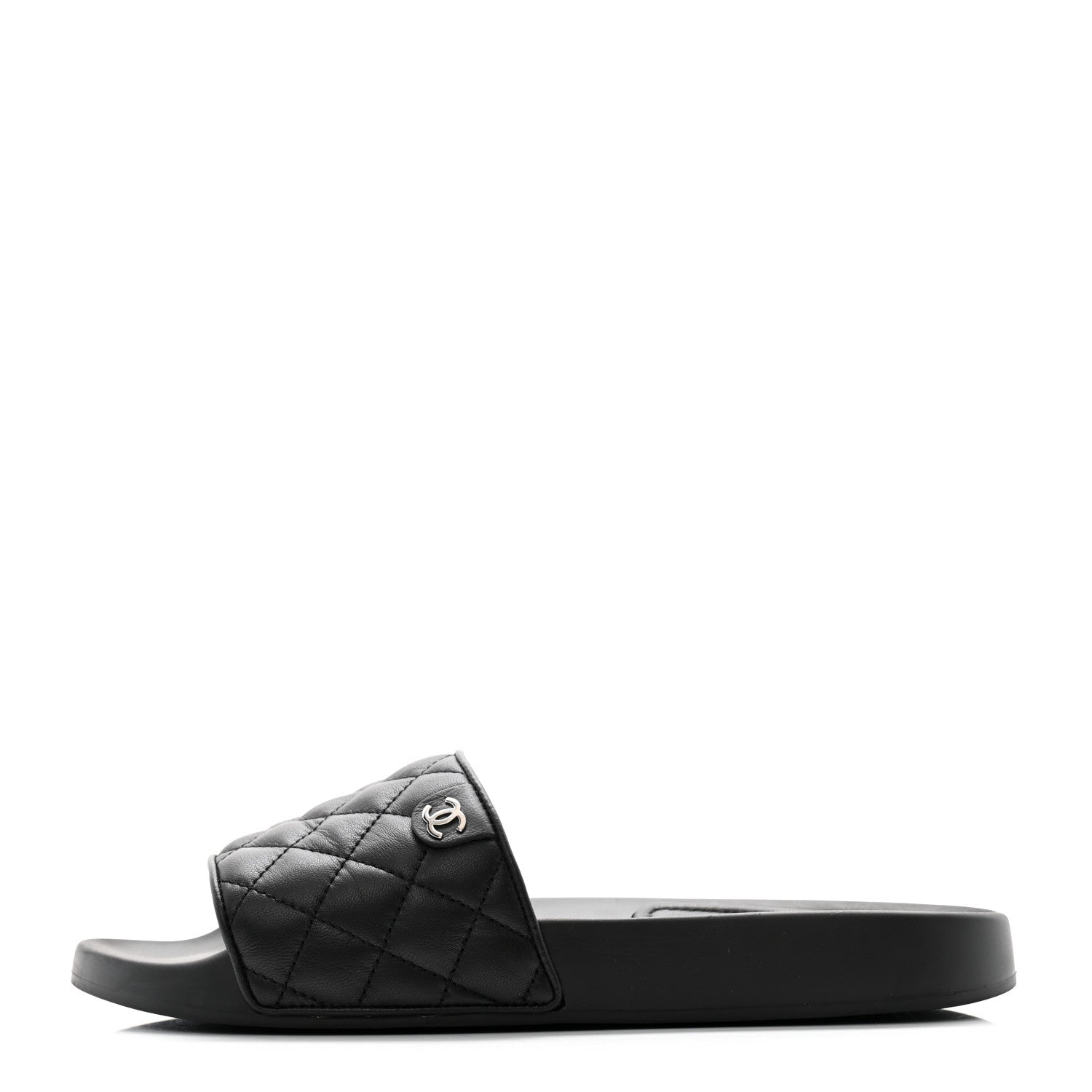 Chanel Lambskin Quilted CC Mules Sandals 40 Black 1 of 10