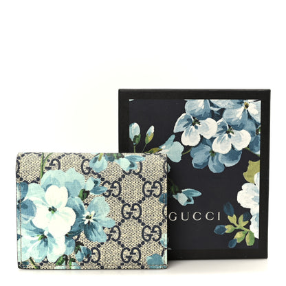 Gucci GG Supreme Monogram Blooms Card Case Beige Blue Navy Hibiscus Red 9 of 9