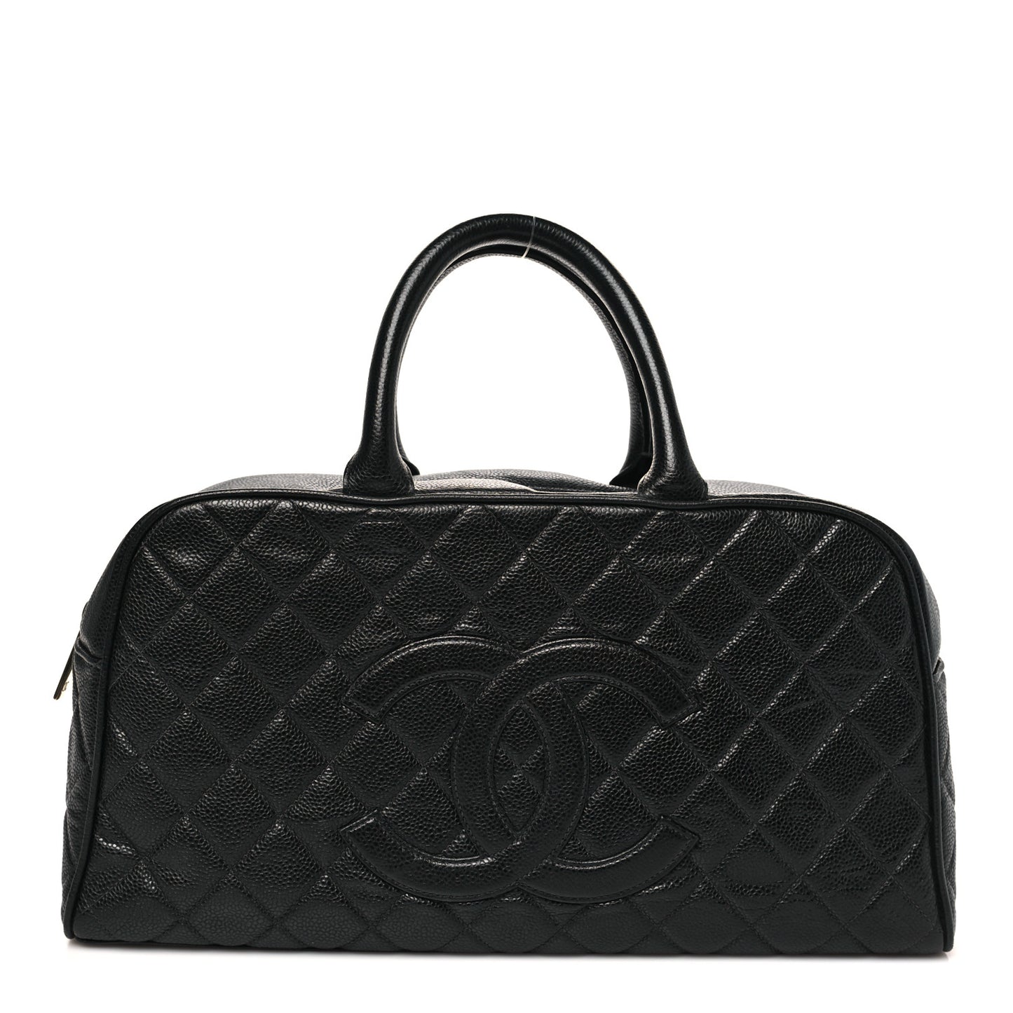Caviar Quilted Large Bowler Black