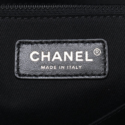 Chanel Mixed Fibers Striped Small Deauville Tote Black 6 of 9