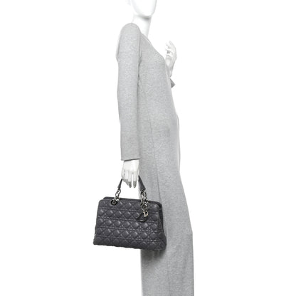 Christian Dior Lambskin Cannage Small Dior Soft Zipped Shopping Tote Grey 2 of 10