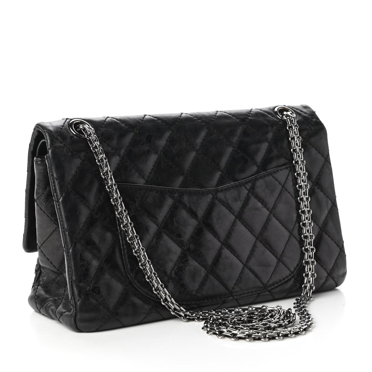 Aged Calfskin Quilted 2.55 Reissue 226 Flap Black