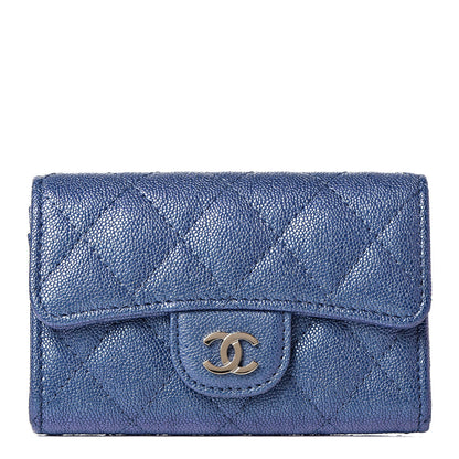 Chanel Iridescent Caviar Quilted Flap Card Holder Dark Blue 1 of 9