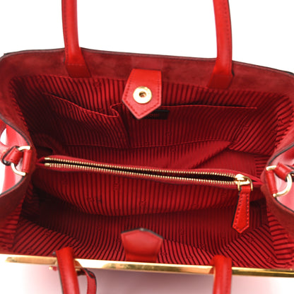 Fendi Vitello Elite Flamingo Regular 2Jours Tote Rosso Fiamma 5 of 14