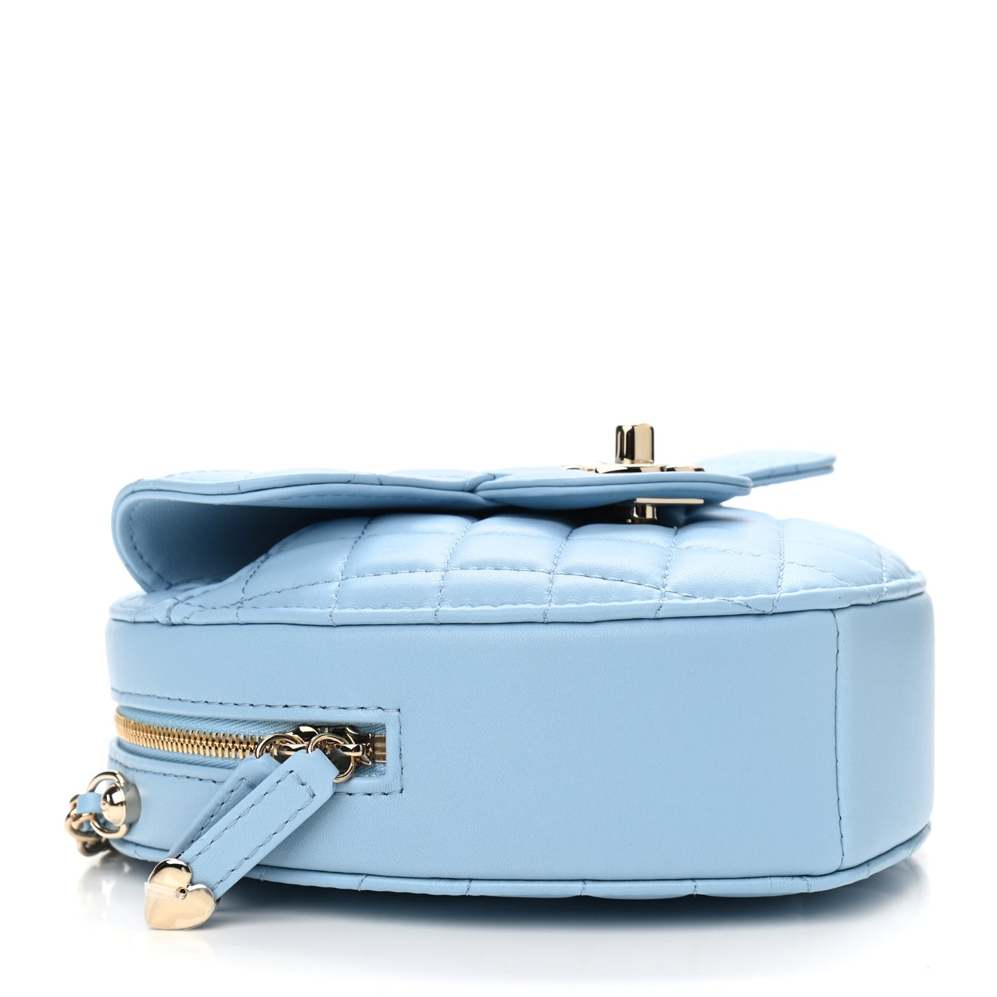 Lambskin Quilted CC In Love Heart Bag Light Blue